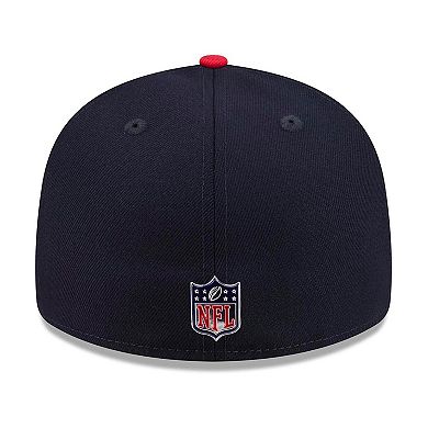 Men's New Era Navy/Red Houston Texans 2026 NFL Draft Pre-Curved 59FIFTY Fitted Hat