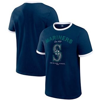Men's Darius Rucker Collection by Fanatics Navy Seattle Mariners Washed Ringer T-Shirt