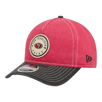Men's New Era Scarlet/Black San Francisco 49ers 9FORTY Felt A-Frame Adjustable Hat
