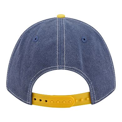 Men's New Era Navy/Gold Milwaukee Brewers Felt M-Crown 9FORTY Adjustable Hat