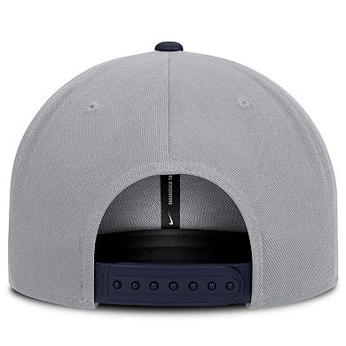 Men's Nike Gray/Navy Cleveland Guardians Primetime Pro Dri-FIT Snapback Hat