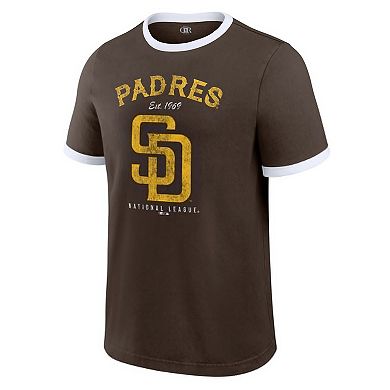 Men's Darius Rucker Collection by Fanatics Brown San Diego Padres Washed Ringer T-Shirt