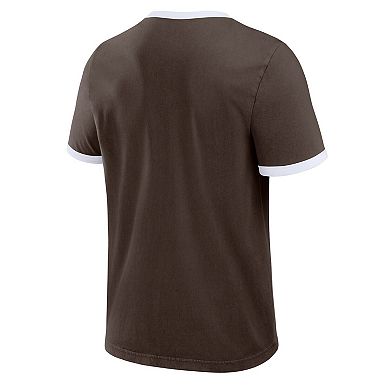 Men's Darius Rucker Collection by Fanatics Brown San Diego Padres Washed Ringer T-Shirt