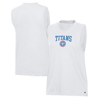 Women's Champion White Tennessee Titans Core Muscle Tank Top