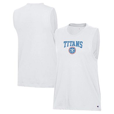 Women's Champion White Tennessee Titans Core Muscle Tank Top