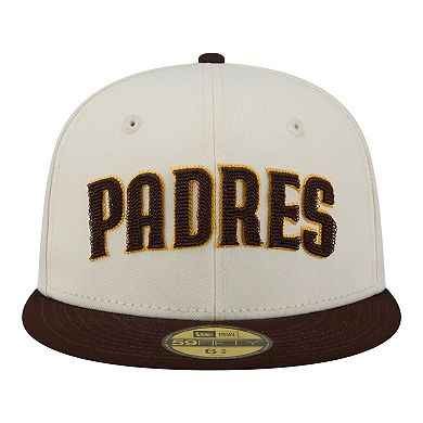 Men's New Era Cream San Diego Padres Two-Tone Stitch 59FIFTY Fitted Hat