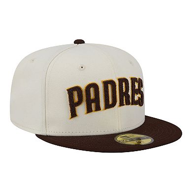 Men's New Era Cream San Diego Padres Two-Tone Stitch 59FIFTY Fitted Hat