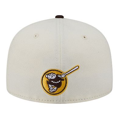 Men's New Era Cream San Diego Padres Two-Tone Stitch 59FIFTY Fitted Hat
