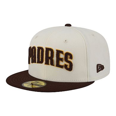 Men's New Era Cream San Diego Padres Two-Tone Stitch 59FIFTY Fitted Hat