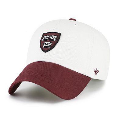 Men's '47 White/Crimson Harvard Crimson Contemporary Basics Two Tone Clean Up Adjustable Hat