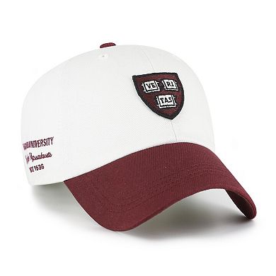 Men's '47 White/Crimson Harvard Crimson Contemporary Basics Two Tone Clean Up Adjustable Hat