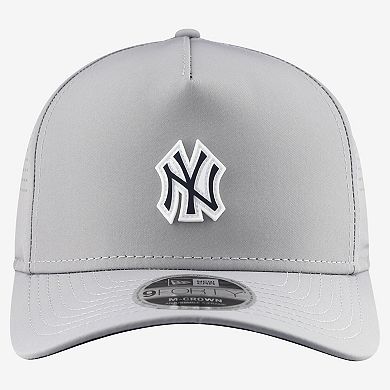 Men's New Era Gray New York Yankees Micro Logo 9FORTY M-Crown A-Frame Adjustable Hat