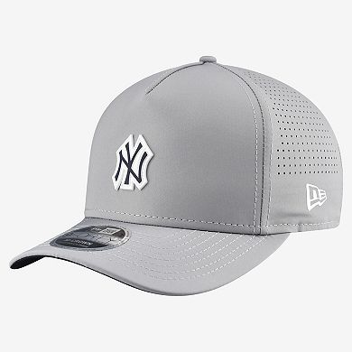 Men's New Era Gray New York Yankees Micro Logo 9FORTY M-Crown A-Frame Adjustable Hat