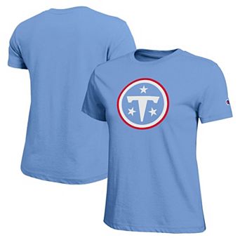 Women's Champion Light Blue Tennessee Titans Logo T-Shirt
