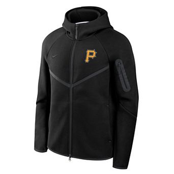 Men's Nike Black Pittsburgh Pirates Tech Fleece Raglan Full-Zip Windrunner Hoodie