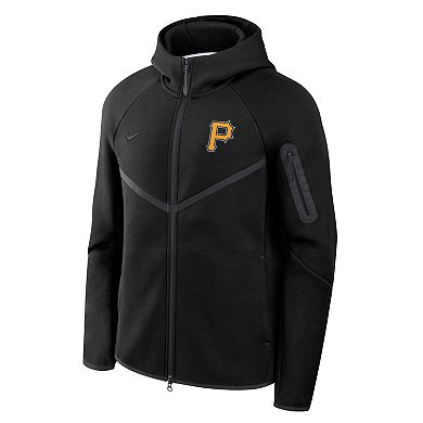 Men's Nike Black Pittsburgh Pirates Tech Fleece Raglan Full-Zip Windrunner Hoodie