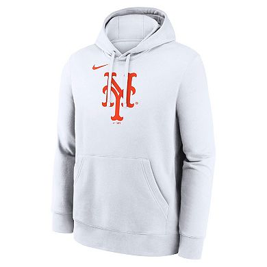 Men's Nike White New York Mets Logo Club Hoodie