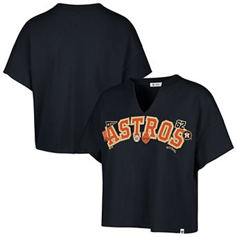 Women's '47 x Stoney Clover Lane Navy Houston Astros Oversized Notch Neck T-Shirt