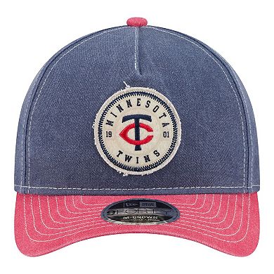 Men's New Era Navy/Red Minnesota Twins Felt M-Crown 9FORTY Adjustable Hat