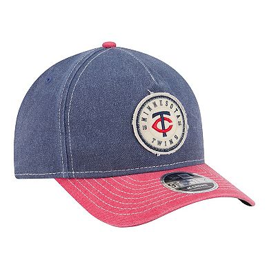 Men's New Era Navy/Red Minnesota Twins Felt M-Crown 9FORTY Adjustable Hat