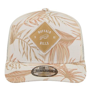 Men's New Era Tan Buffalo Bills Tonal Palm 9SEVENTY Adjustable Trucker Hat