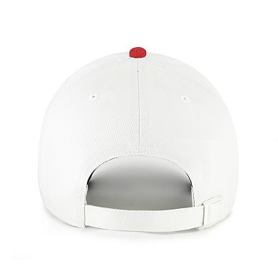 Men's '47 White/Crimson Oklahoma Sooners Contemporary Basics Two Tone Clean Up Adjustable Hat