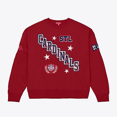 Women's Mitchell & Ness Red St. Louis Cardinals Pep Rally Sweatshirt
