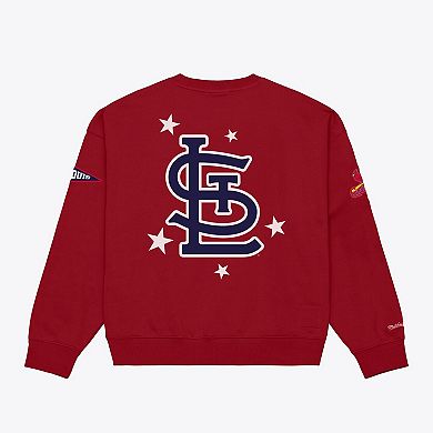 Women's Mitchell & Ness Red St. Louis Cardinals Pep Rally Sweatshirt