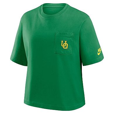 Women's Nike Green Oregon Ducks Legacy Pocket Boxy T-Shirt