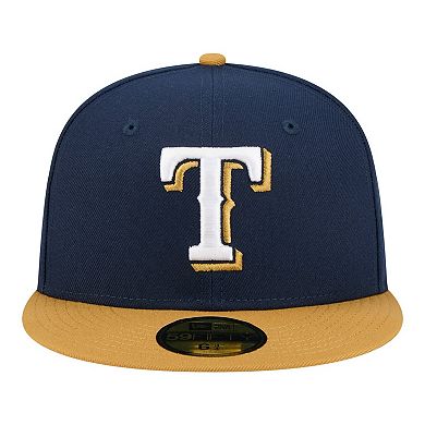 Men's New Era Navy/Khaki Texas Rangers Two-Tone Color Pack 59FIFTY Fitted Hat