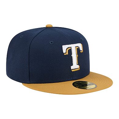 Men's New Era Navy/Khaki Texas Rangers Two-Tone Color Pack 59FIFTY Fitted Hat