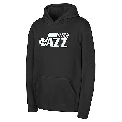 Youth Outerstuff Black Utah Jazz Primary Logo Pullover Hoodie