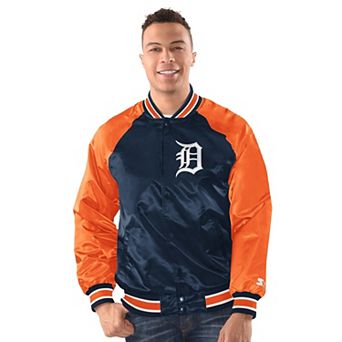 Men's Starter Navy/Orange Detroit Tigers Blitz Varsity Jacket