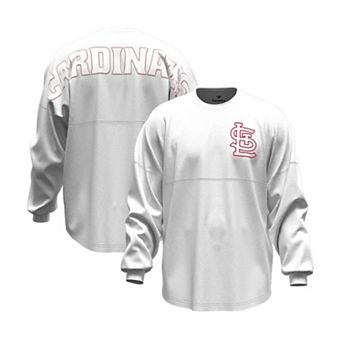 Women's Fanatics White St. Louis Cardinals Baseball Stitch Spirit Jersey Long Sleeve T-Shirt