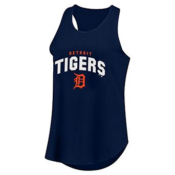 Women's Profile Navy Detroit Tigers Plus Size Wordmark Racerback Scoop Neck Tank Top