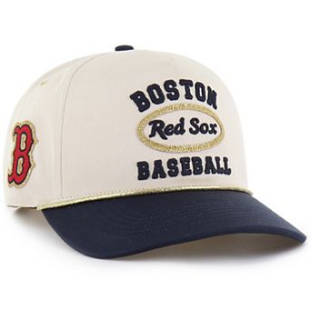 Men's '47 x Stoney Clover Lane Natural/Navy Boston Red Sox Glitter Rope Hitch Adjustable Hat