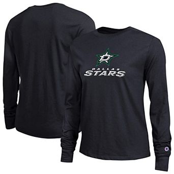 Women's Champion Black Dallas Stars Wordmark Lockup Long Sleeve T-Shirt