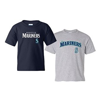 Youth Soft as a Grape Navy/Gray Seattle Mariners 2-Pack Logo T-Shirt Set