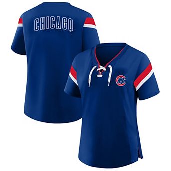 Women's Profile Royal Chicago Cubs Lace-Up T-Shirt