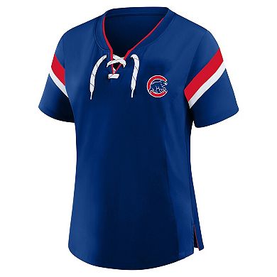 Women's Profile Royal Chicago Cubs Lace-Up T-Shirt