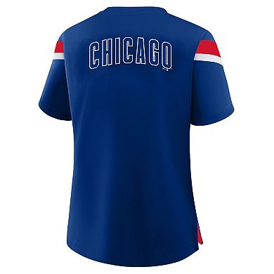 Women's Profile Royal Chicago Cubs Lace-Up T-Shirt