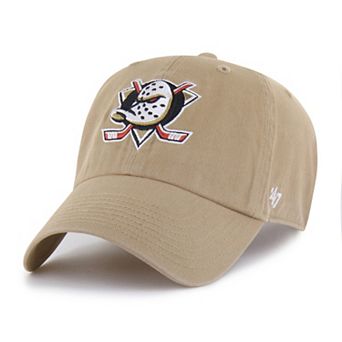 Men's '47 Khaki Anaheim Ducks Logo Clean Up Adjustable Hat