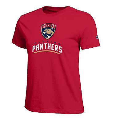 Women's Champion Red Florida Panthers Wordmark Lockup T-Shirt