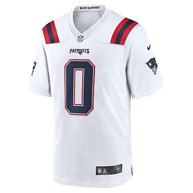 Men's Nike Christian Gonzalez White New England Patriots Game Jersey