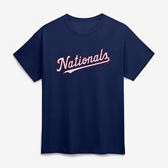 Men's Logo Athletic Navy Washington Nationals Wordmark T-Shirt