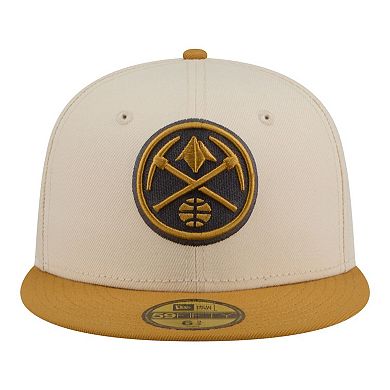 Men's New Era Cream/Tan Denver Nuggets Two-Tone Color Pack 59FIFTY Fitted Hat