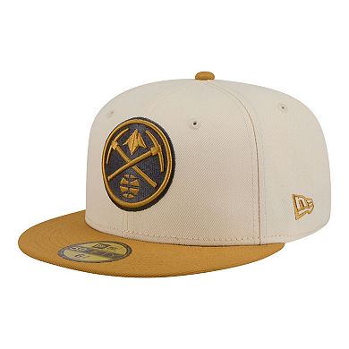 Men's New Era Cream/Tan Denver Nuggets Two-Tone Color Pack 59FIFTY Fitted Hat