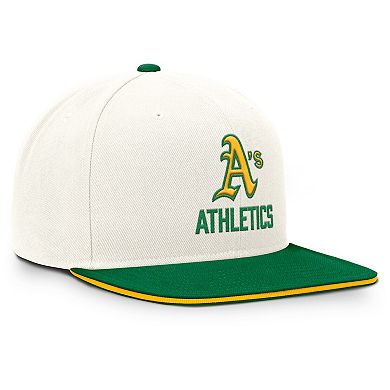 Men's Nike Cream/Green Athletics Cooperstown Pro Dri-FIT Snapback Hat