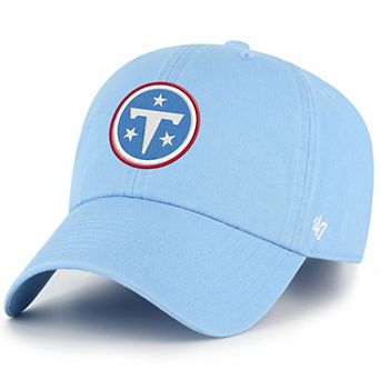 Men's '47 Light Blue Tennessee Titans Primary Logo Clean Up Adjustable Hat