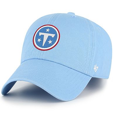 Men's '47 Light Blue Tennessee Titans Primary Logo Clean Up Adjustable Hat